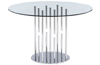 1158 Dining Table 48" Round Clear Tempered Glass Top