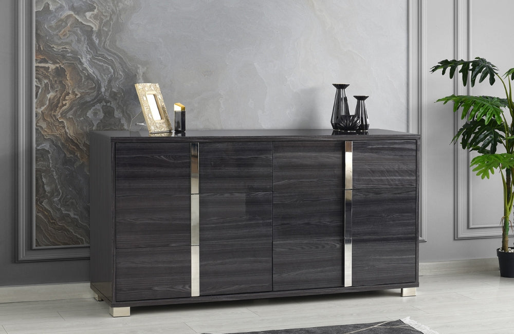 gloss grey dresser Amazon.com: AMERLIFE 54" W High Gloss 6 Drawers Dressers with Silver Grooved Handles, Modern Storage Chest of Drawers with Wide Tabletop, for Bedroom/Dressing Room/Living Room, Grey : Home & Kitchen