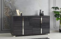 Maisie Modern Dresser and Mirror Gloss Grey