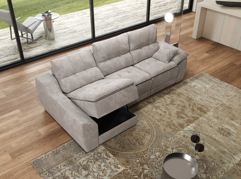 ANITA FABRIC SECTIONAL SOFA WITH POWER RECLINERS