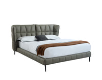 Claire Sage Upholstered Leather Platform Bed