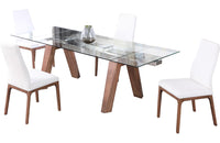 Esther Rosario 5 pc Dining Set Walnut White