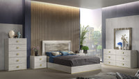 Gilda Bedroom with LED light in Vangard Marble High Gloss