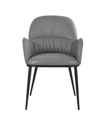 Kora Leather Armchair in Charcoal Grey