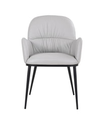 Kora Leather Armchair in Pewter