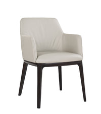 Osaka Leather Armchair in Light Grey
