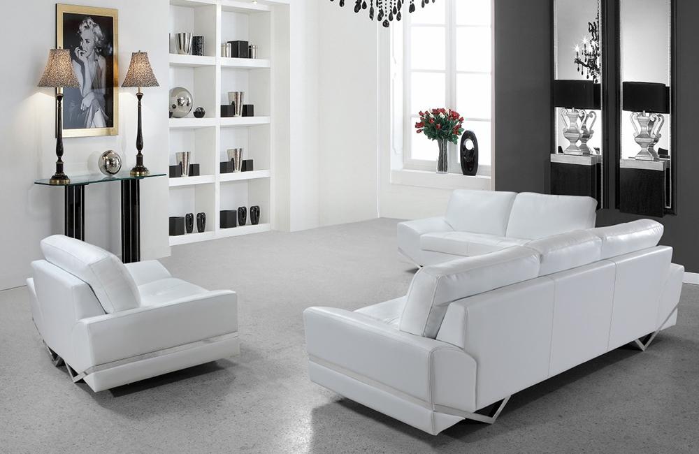 Adalynn White Modern Sofa Set
