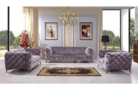 Esmeralda Modern Grey Fabric Sofa Set