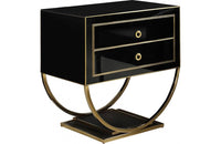 Fabianne Black Gold Nightstand