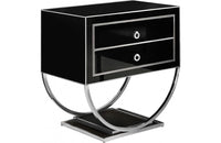 Fabianne Black Chrome Nightstand