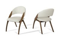 Lucas Modern Cream & Walnut Dining Chair