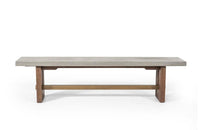 Modern Amos Concrete & Acacia Dining Bench