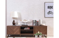 Chevron Modern Walnut TV Stand