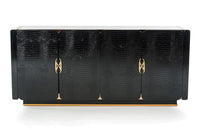 Talin Modern Black Crocodile & Rosegold Buffet