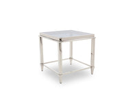 Modrest Agar Modern Glass & Stainless Steel End Table