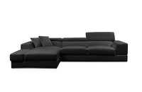Divani Casa Pella Mini Modern Black Leather Left Facing Sectional Sofa