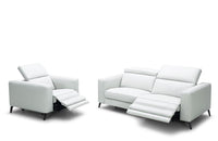 Elliana Modern White Leather Sofa Set