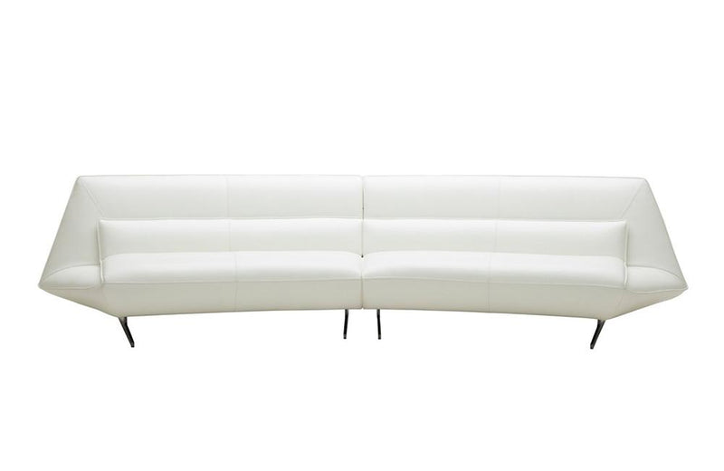 Gunnar Modern White Leather Sofa