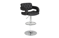 Hunter Tufted Back & Seat Adjustable Arm Stool Black