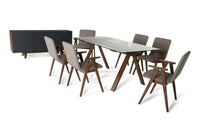 Maddox & Weylyn Modern Walnut Dining Set