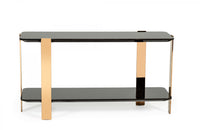 Modrest Leroy Modern Ebony & Rosegold Console Table