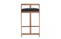 Modrest Halifax Modern Black Velvet & Rosegold Bar Stool