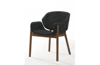 Modrest Jozy Modern Grey & Walnut Dining Chair (Set of 2)