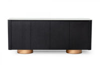 Modrest Peak Modern White Ceramic/Black Oak/Rosegold Buffet
