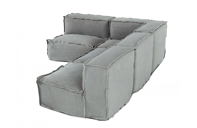 Divani Casa Navstar Contemporary Modular Grey Fabric Sectional Sofa