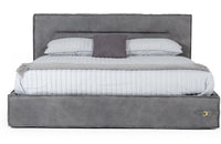 Coronelli Collezioni Hollywood Italian Contemporary Grey Leather Bed