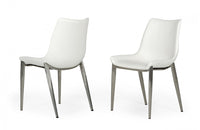 Modrest Frasier Modern White Eco-Leather Dining Chair (Set of 2)