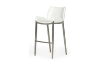 Modrest Dave Modern White Leatherette Bar Stool (Set of 2)
