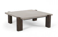 Modrest Milton Dark Grey & Walnut Square Coffee Table