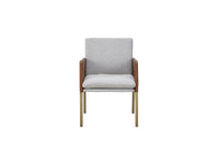 Modrest Pettit Modern White & Brass Arm Dining Chair