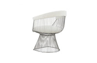 Modrest Chandler Modern White Shepra and Matte Silver Dining Chair