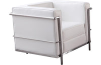 Tracy Italian Leather Chair in White