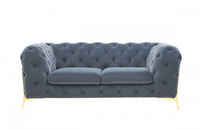Santa Ana - Modern Dark Grey Fabric Loveseat