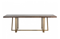 Pompano - Mid-century Acacia & Brass Dining Table