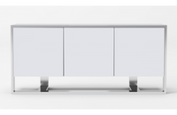 Flint - Modern White High Gloss & Stainless Steel Buffet