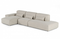 Billings - Modern Beige Sectional with Ottoman