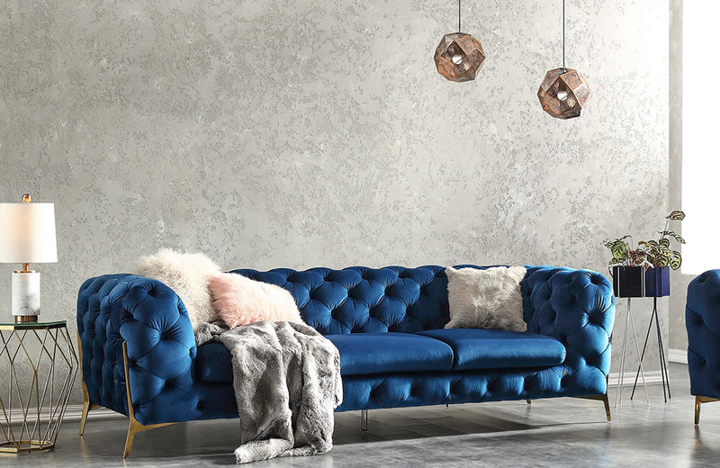 Francheska Blue Fabric Sofa