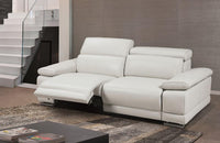 Grace Modern White Leather Reclining Sofa