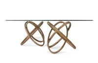 Mason Modern Glass & Walnut Dining Table