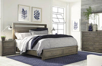 Modern Loft Panel Storage Bed Greystone