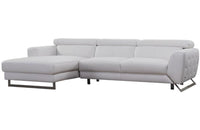 Alden White Leather Sectional Sofa
