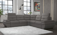 Salzburg Grey Leather Sectional by Nordholtz