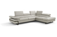 Rimini Italian Leather Sectional Sofa Light Grey