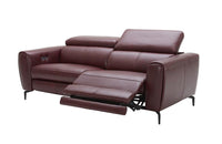 Scuzzo Merlot Reclining Leather Sofa