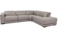 Austin Taupe 4 PC Leather Sectional Sofa