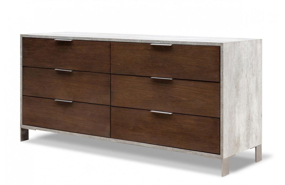 Nova Domus Conner Modern Dark Walnut & Faux Concrete Dresser Nova Domus Conner Modern Dark Walnut & Faux Concrete Dresser